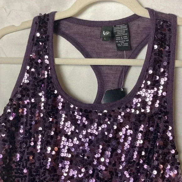 love‎ tease sequences tank top purple size large - Picture 2 of 5